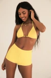 Dippin Daisys Farrah Elastic Waist Booty Short In Sunshine Waffle