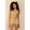 Dippin Daisys Farrah Elastic Waist Booty Short In Twin Fin Matcha