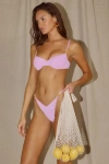 Dippin Daisys Fiji Pink Textured Low-rise Cheeky Bikini Bottoms In Pink