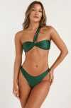 Dippin Daisys Frankie Asymmetrical Bandeau Bikini Top In Green