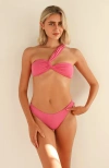 Dippin Daisys Frankie Asymmetrical Bandeau Bikini Top In Wild Orchid