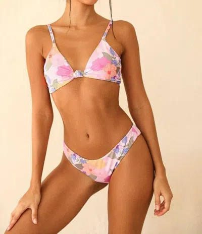 Dippin Daisys Front Knot Bikini Top In Zen Garden In White