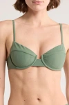 Dippin Daisys Gigi Underwire Bikini Top In Avocado Rib