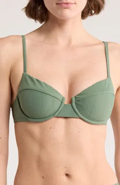 Dippin Daisys Gigi Underwire Bikini Top In Avocado Rib