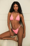 Dippin Daisys Gracie Triangle Bikini Top In Bubblegum Waffle