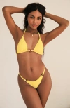 Dippin Daisys Gracie Triangle Bikini Top In Sunshine Waffle