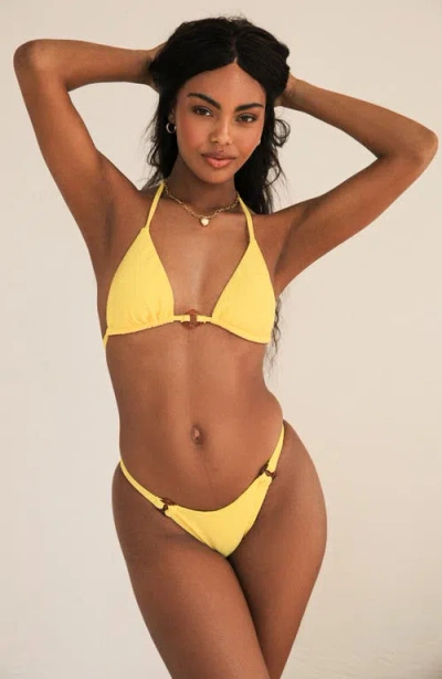 Dippin Daisys Gracie Triangle Bikini Top In Sunshine Waffle