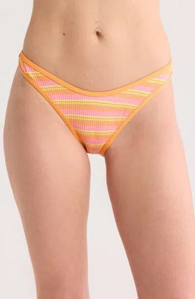 Dippin Daisys Hana Bikini Bottoms In Horizontal Sorbet