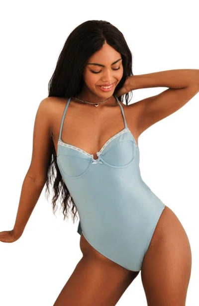 Dippin Daisys Happy Life Back Bow One Piece In Baby Blue
