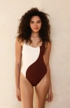 Dippin Daisys Harmony One Piece In Mocha/ivory