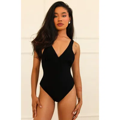 Dippin Daisys Hefner One Piece In Black Rib