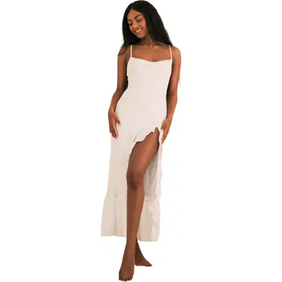 Dippin Daisys Higher Love Slit Maxi Dress In White