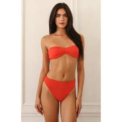 Dippin Daisys Hudson Bandeau Bikini Top In Orange