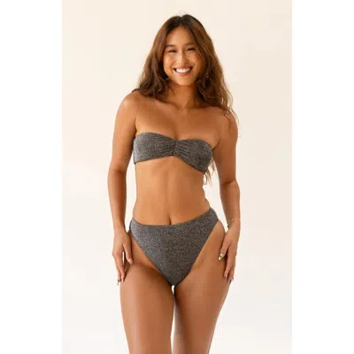 Dippin Daisys Hudson Bandeau Bikini Top In Sparkle Black