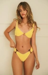 Dippin Daisys Jamie Underwire Bikini Top In Sunshine Waffle