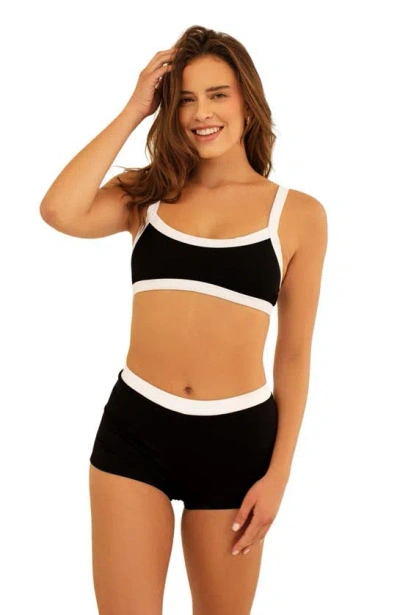 Dippin Daisys Kelly Bandeau Bikini Top In Black Rib