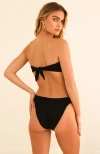 Dippin Daisys Lotus Bandeau Swim Bikini Top In Bella Lace/noir