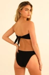 Dippin Daisys Angel Asymmetrical V-cut Bikini Bottom In Black Rib