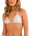 Dippin Daisys Love Me Triangle Bikini Top In White