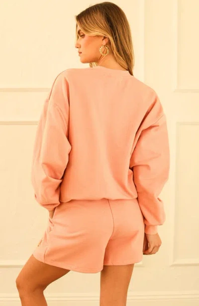 Dippin Daisys Love Yourself Long Sleeve Crewneck In Pink Sands