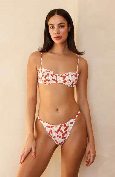 Dippin Daisys Lucca Cheeky Bikini Bottom In Cherise White