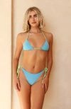 Dippin Daisys Mia Cheeky Bikini Bottom In Carribean Blue/mojito