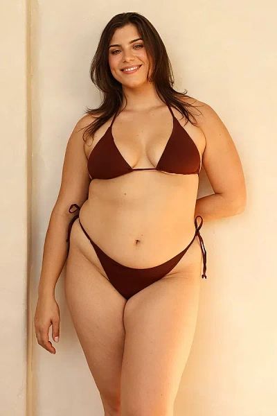 Dippin Daisys Mia Cheeky Bikini Bottom In Mocha, Women's At Urban Outfitters In Burgundy