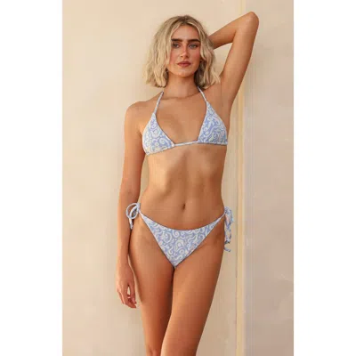 Dippin Daisys Mia Cheeky Bikini Bottom In Twin Fin Blue