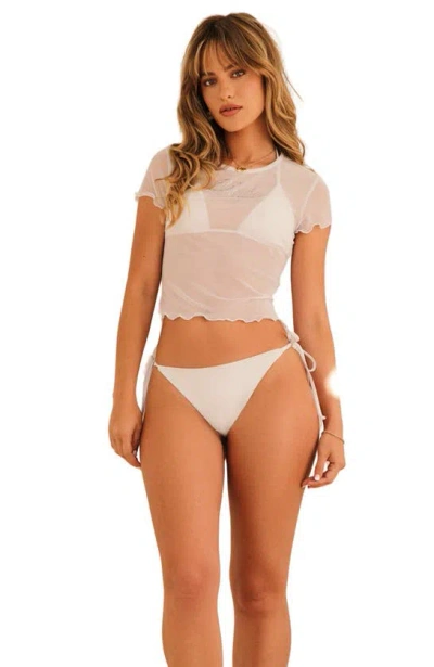 Dippin Daisys Mia Tie String Bikini Bottom In White