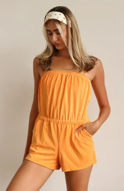 Dippin Daisys Napa Bandeau Style Romper In Kumquat Terry