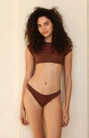 Dippin Daisys Nocturnal Cheeky Bikini Bottom In Mocha