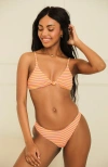 Dippin Daisys Nocturnal Cheeky Bikini Bottom In Strawberry Lemonade