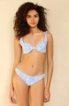 Dippin Daisys Nocturnal Cheeky Bikini Bottom In Twin Fin Blue