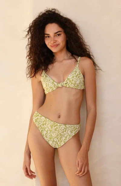 Dippin Daisys Nocturnal Cheeky Bikini Bottom In Twin Fin Matcha