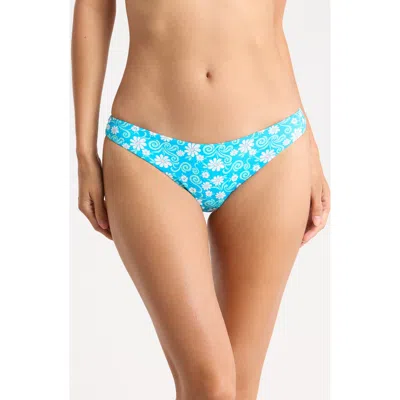 Dippin Daisys Nocturnal Floral Print Swim Briefs In Blue