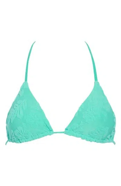 Dippin Daisys Palm Terry Triangle Bikini Top In Aqua Green