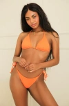 Dippin Daisys Palm Tie Back Triangle Bikini Top In Blood Orange