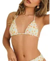 Dippin Daisys Palm Tie Back Triangle Bikini Top In Clementine