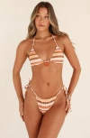 Dippin Daisys Palm Tie Back Triangle Bikini Top In Neutral