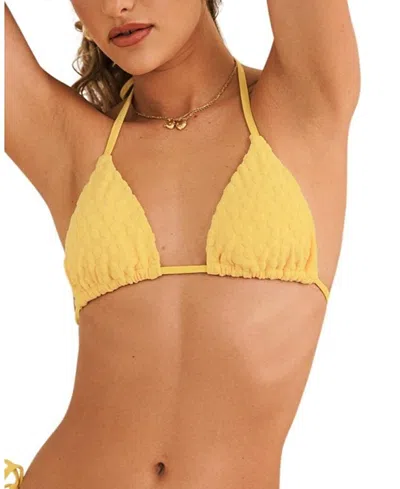 Dippin Daisys Palm Tie Back Triangle Bikini Top In Sunblock