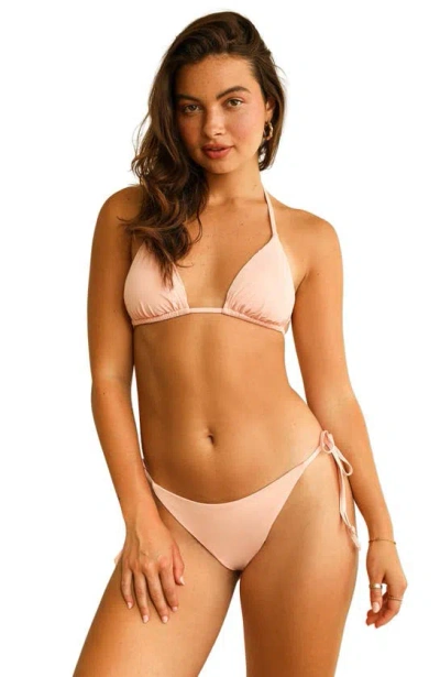 Dippin Daisys Palm Tie Back Triangle Bikini Top In Sunset Pink