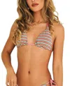 Dippin Daisys Palm Tie Back Triangle Bikini Top In Watermelon Stripe