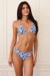 Dippin Daisys Palm Triangle Bikini Top In Blue
