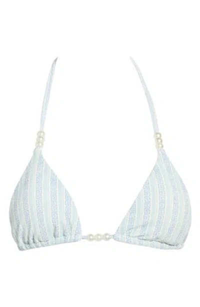Dippin Daisys Palm Triangle Bikini Top In Blue