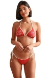 Dippin Daisys Palm Triangle Bikini Top In Red