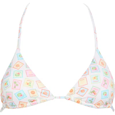Dippin Daisys Palm Triangle Bikini Top In Collecting Stamps
