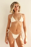 Dippin Daisys Palm Triangle Bikini Top In Gardenia Seashell