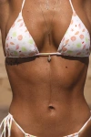 Dippin Daisys Palm White Seashell Print Triangle Bikini Top In White