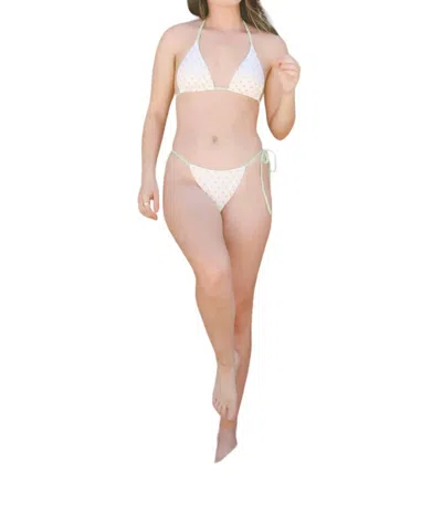 Dippin Daisys Paris Bikini Bottom In Dotted Pink In Multi