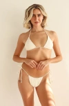 Dippin Daisys Paris Cheeky Bikini Bottom In Gardenia Seashell